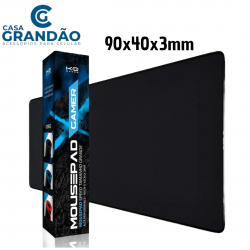 Mousepad Gamer Preto Sem Desenho Extra Grande 90 X 40 Cm