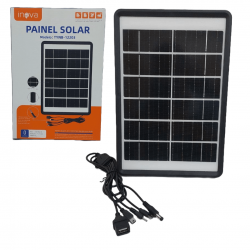 Painel Solar Sistema Para Carregador De Telefone Celular entre outros aparelhos  Saída 5 em 1 com cabo 3 metros