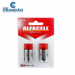 Pilha Palito AAA Alfacell Comum Com 04 Unidades 1.5v R03P4B