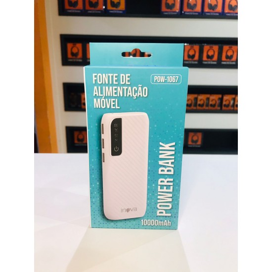 Power Bank Inova com 10000mAh 3 Portas Usb com Display LCD - Inova