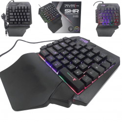 Teclado Gamer Semi Mecanico Profissional Uma Mão Led RGB
