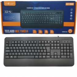 Teclado Multimídia Para Computador USB Silencioso e com descanso de pulso